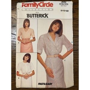 Vtg 1986 Butterick Sewing Pattern 3692 Misses' Blouse Sz 8-10-12 Family Circle